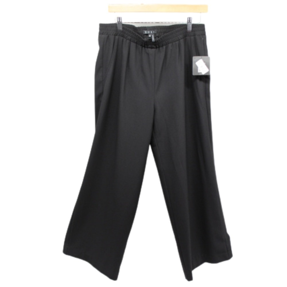 ZOZO Womens XL Black Wide Leg Pants Elastic Waist Lounge Casual Pull On NWT